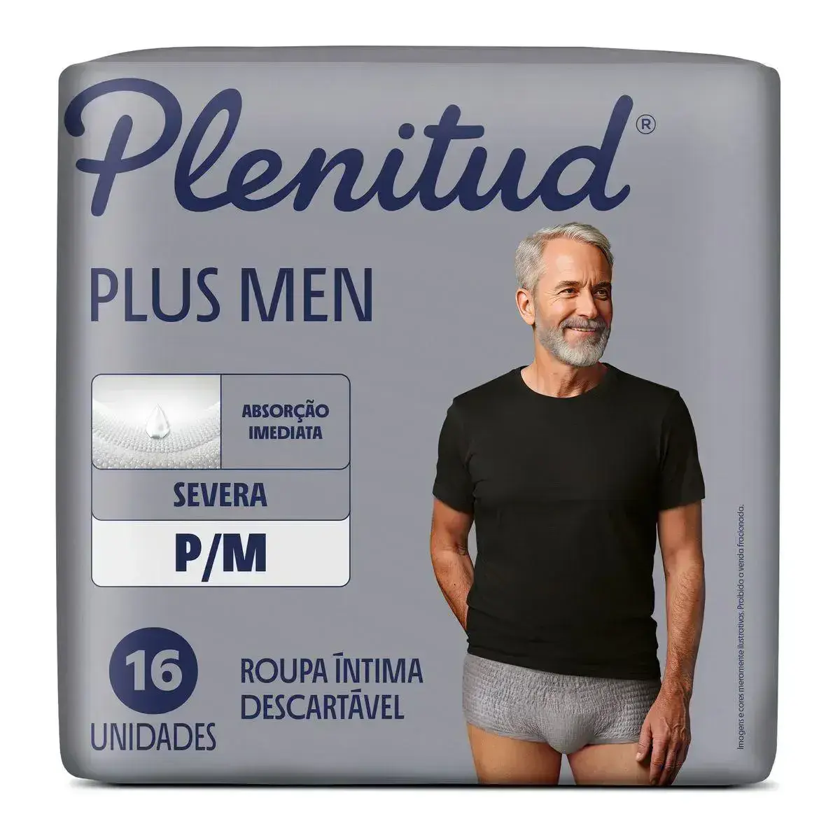 ROUPA INTIMA PLENITUD PLUS MEN P/M 16 UNIDADES