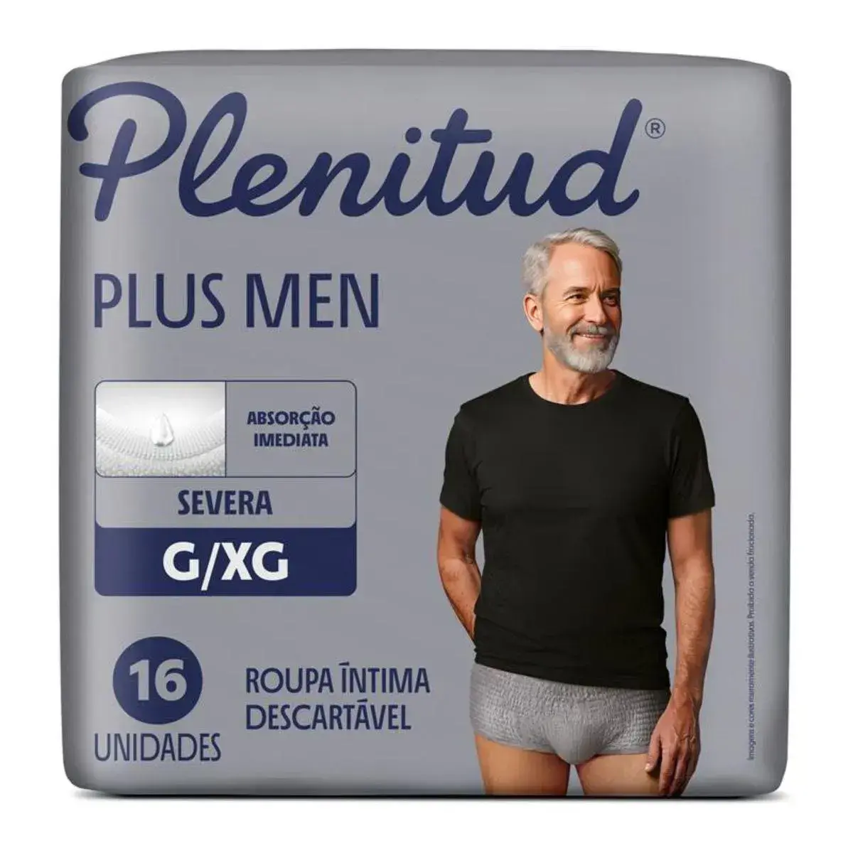 ROUPA INTIMA PLENITUD PLUS MEN G/XG 16 UNIDADES