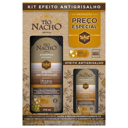 KIT TIO NACHO EFEITO ANTIGRISALHO SHAMPOO 415ML + CONDICIONADOR 200ML