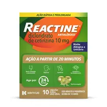REACTINE 10MG 20 CAPSULAS DICLORIDRATO DE CETIRIZINA