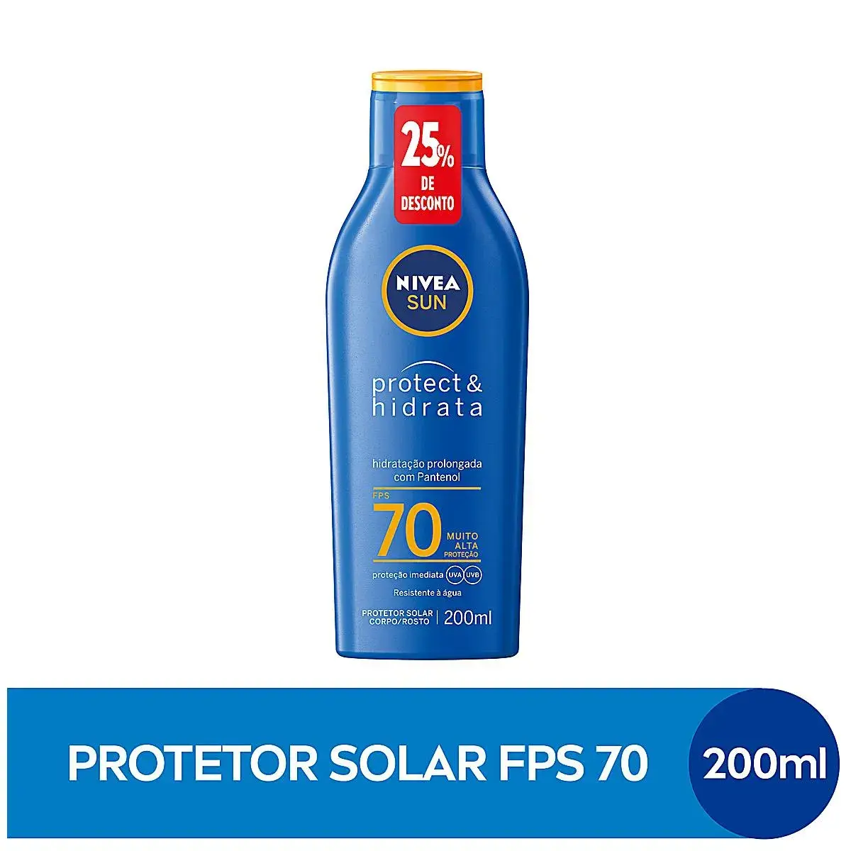 PROTETOR SOLAR NIVEA PROTECT&HIDRATA FPS70 200ML 25% DE DESCONTO